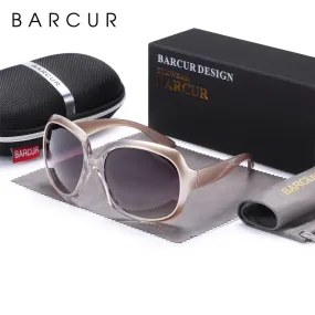Classic Large Round Framed Gradient Polarized Women's Sunglasses