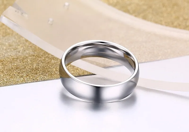 Classic Wedding Ring for Men Women Stainless Steel Jewelry 6mm And 8mm Width