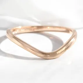Contour Plain Wedding Band in Solid Gold or Platinum Ring