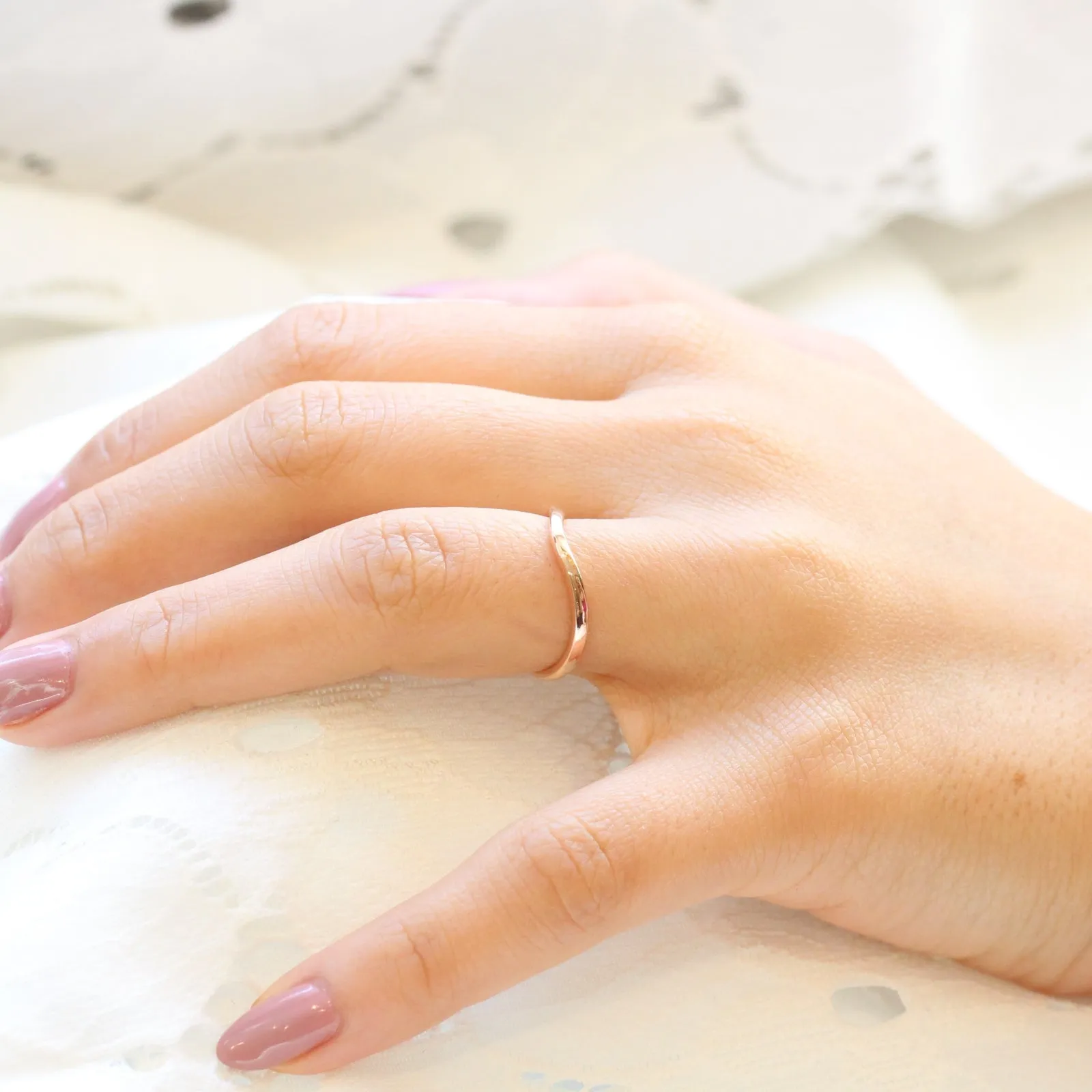 Contour Plain Wedding Band in Solid Gold or Platinum Ring