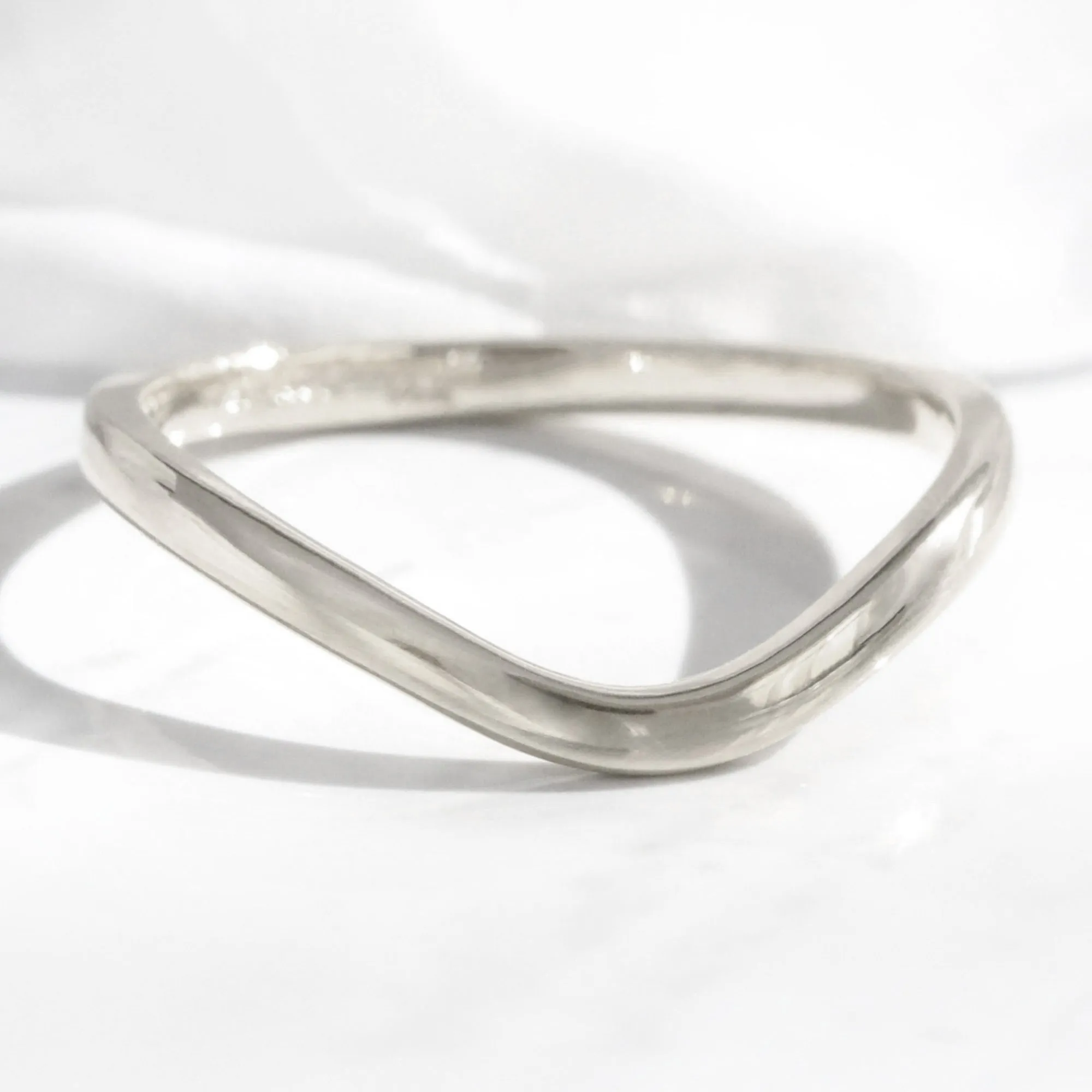 Contour Plain Wedding Band in Solid Gold or Platinum Ring