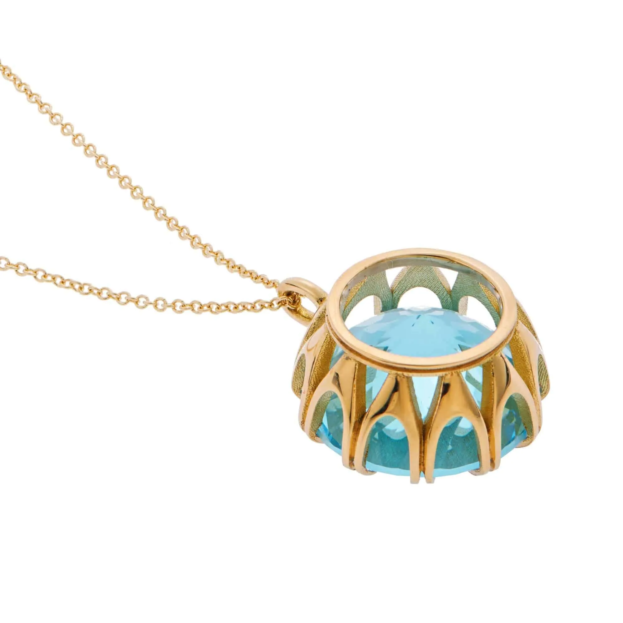 Crown Pendant Blue Topaz