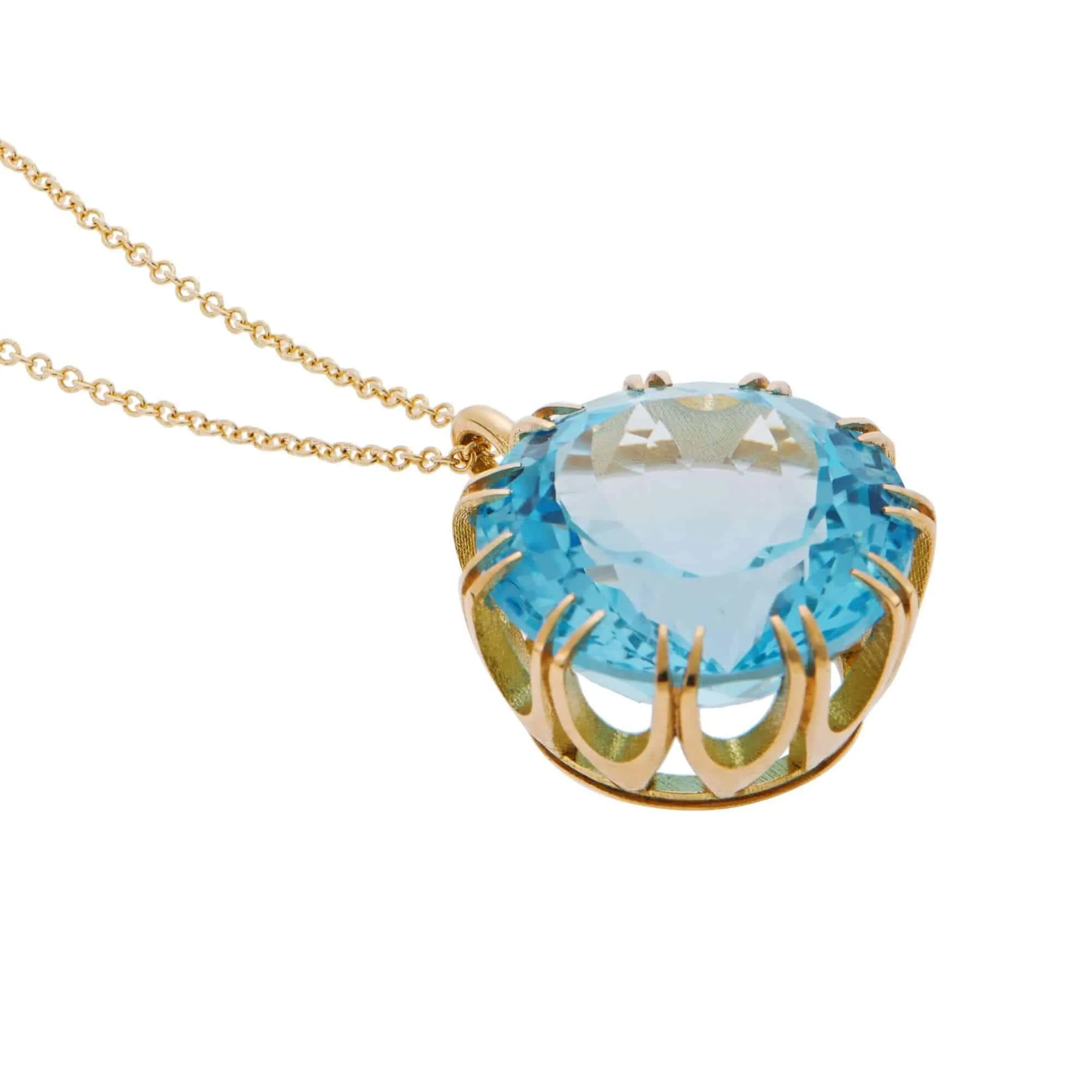 Crown Pendant Blue Topaz