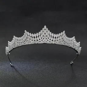 Cubic zircon wedding  bridal royal tiara diadem crown CH10039