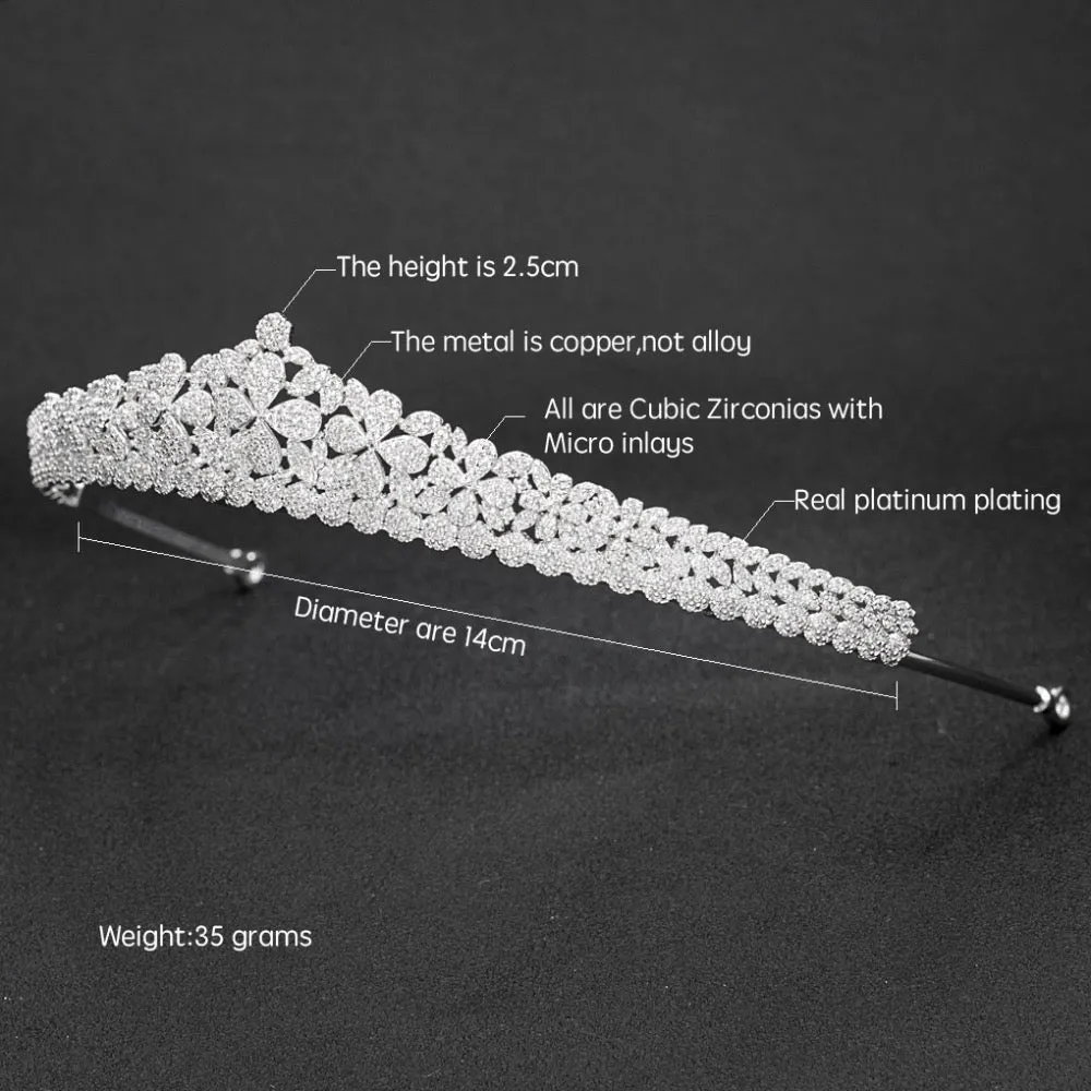 Cubic zircon wedding bridal tiara diadem hair jewelry CH10105