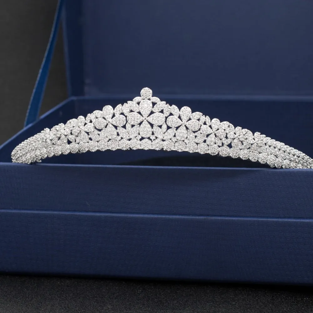 Cubic zircon wedding bridal tiara diadem hair jewelry CH10105