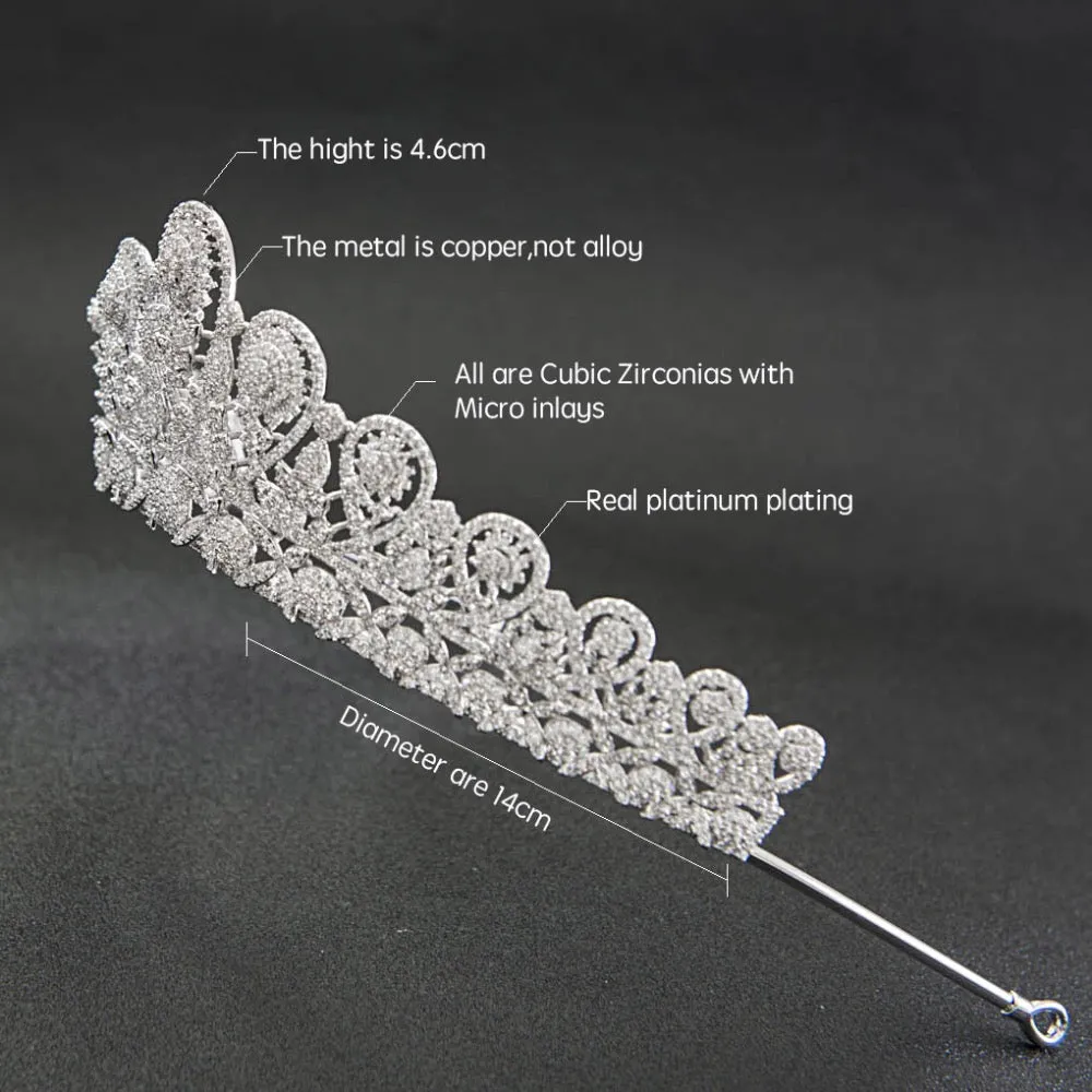 Cubic zircon wedding bridal tiara diadem hair jewelry CH10123