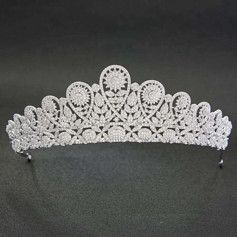 Cubic zircon wedding bridal tiara diadem hair jewelry CH10123