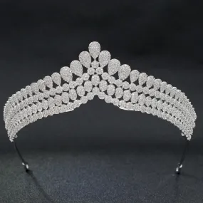 Cubic Zirconia Classic Wedding Bridal Royal Tiara Diadem Crown CH10169