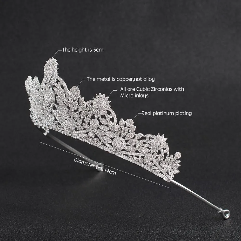 Cubic zirconia wedding bridal tiara diadem hair jewelry CH10124