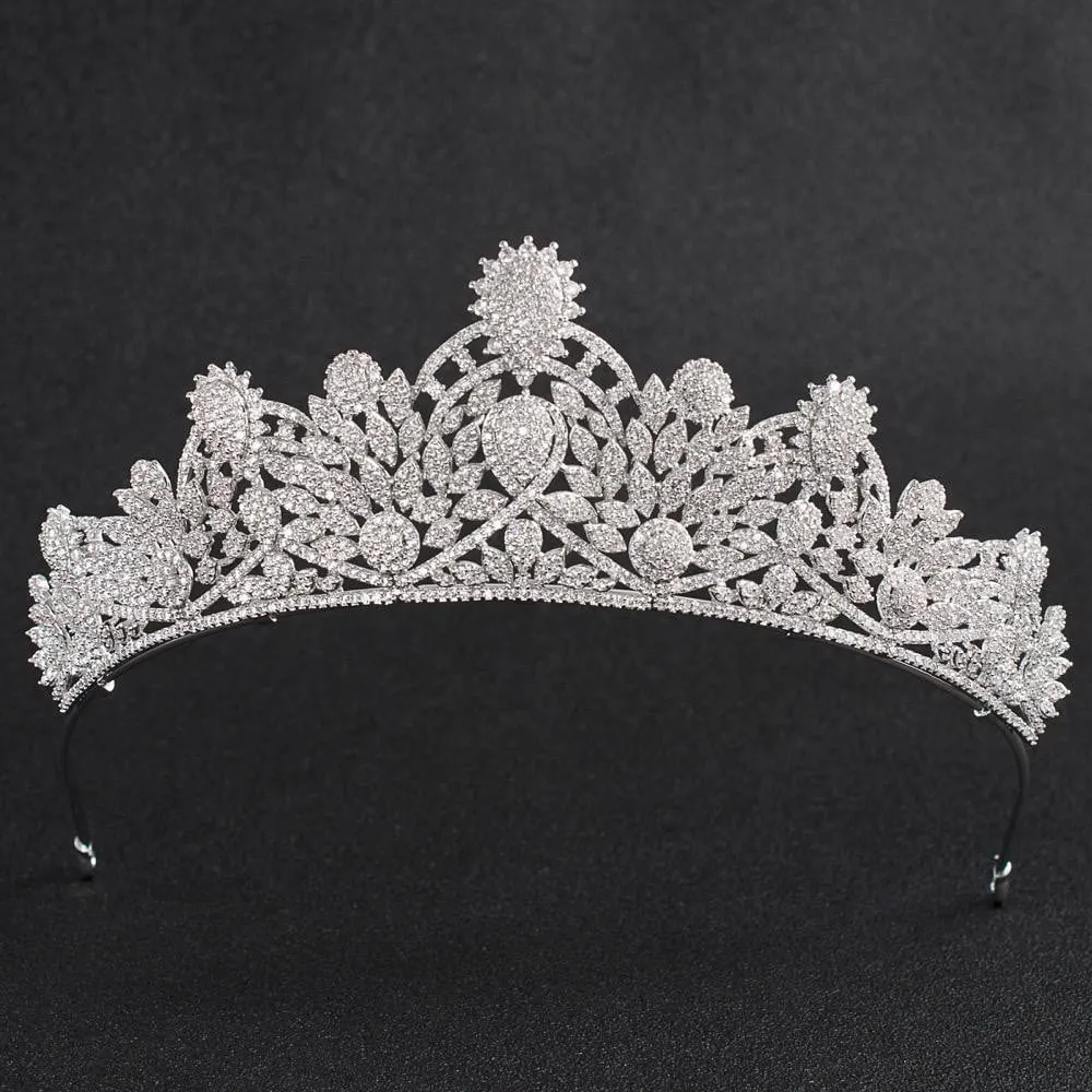Cubic zirconia wedding bridal tiara diadem hair jewelry CH10124