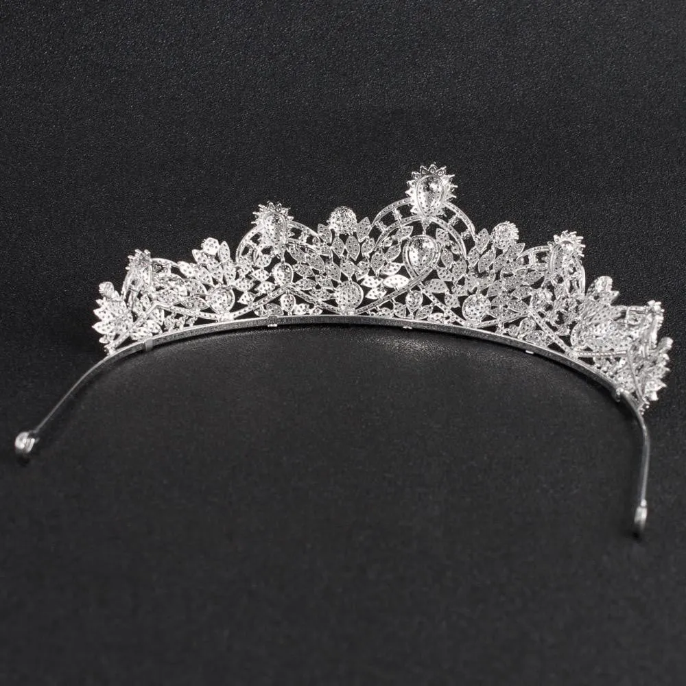 Cubic zirconia wedding bridal tiara diadem hair jewelry CH10124