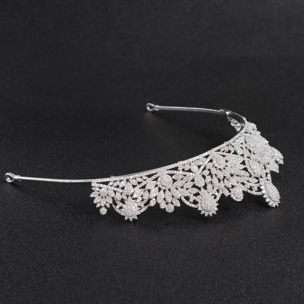 Cubic zirconia wedding bridal tiara diadem hair jewelry CH10124
