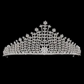 CZ Cubic Zircon Wedding Bridal Royal Tiara Diadem Crown  CH10016