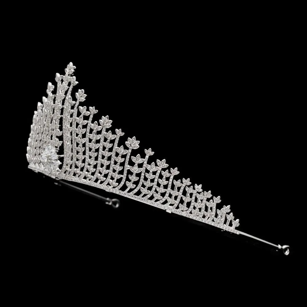CZ Cubic Zircon Wedding Bridal Royal Tiara Diadem Crown  CH10016
