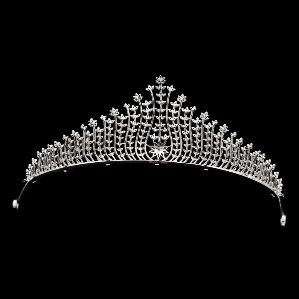 CZ Cubic Zircon Wedding Bridal Royal Tiara Diadem Crown  CH10016