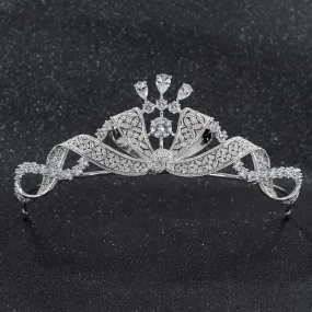 CZ Cubic Zirconia Wedding Bridal Bow Tiara Diadem Hair Jewelry CH10261