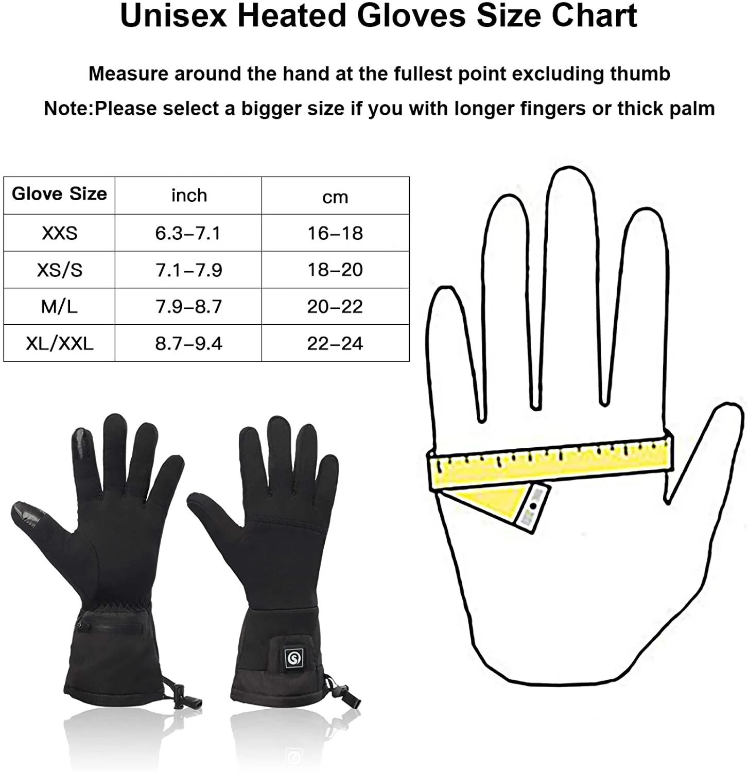 DAY WOLF Super Soft Thin Rechargeable Battery Glove Liners
