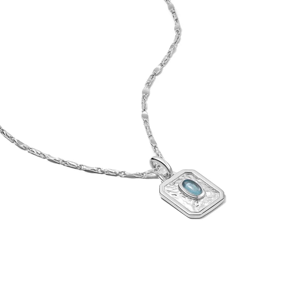 December Blue Topaz Birthstone Necklace Sterling Silver