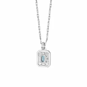 December Blue Topaz Birthstone Necklace Sterling Silver