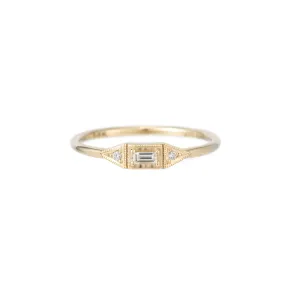 Diamond Baguette Mini Deco Point Ring (ready to ship option)*