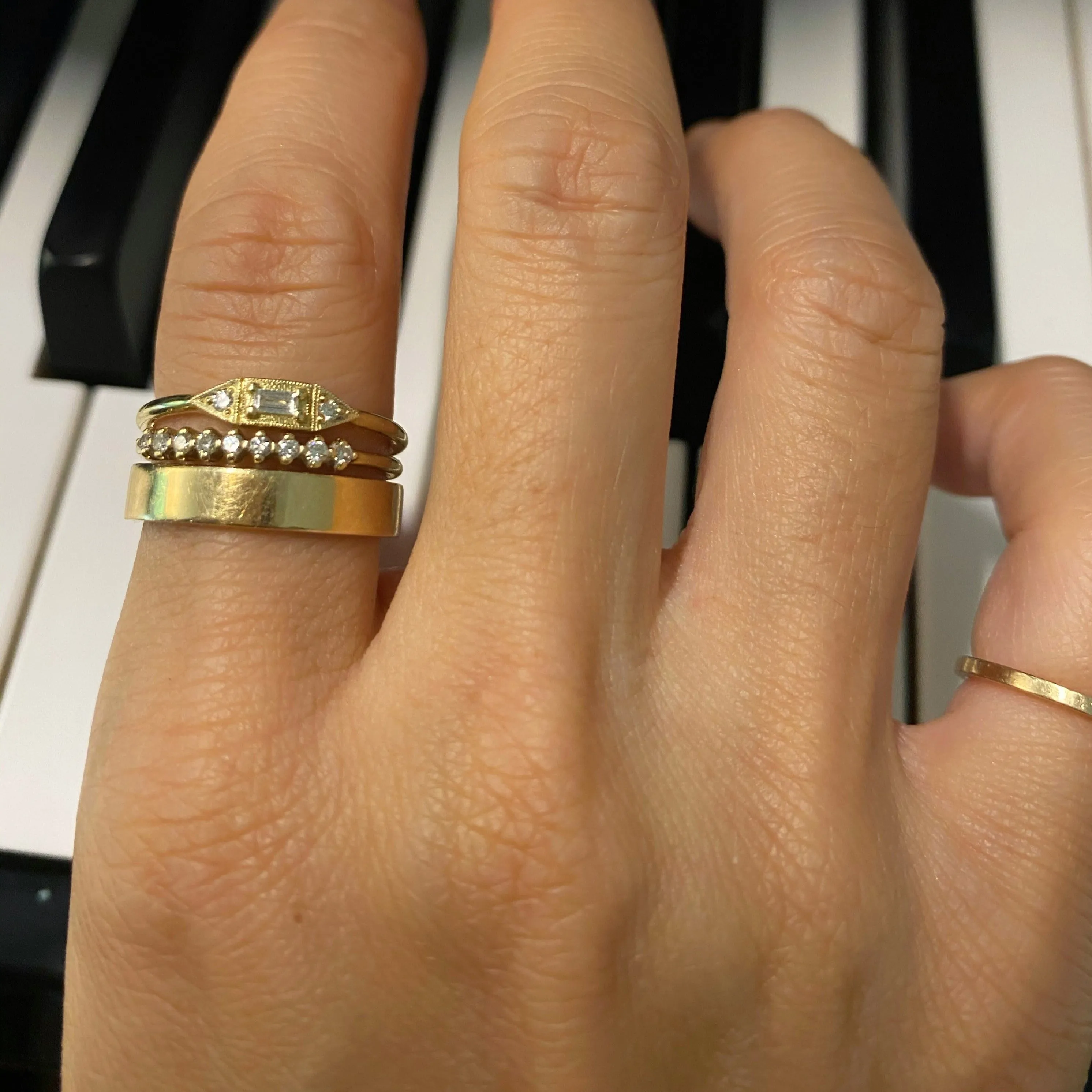 Diamond Baguette Mini Deco Point Ring (ready to ship option)*