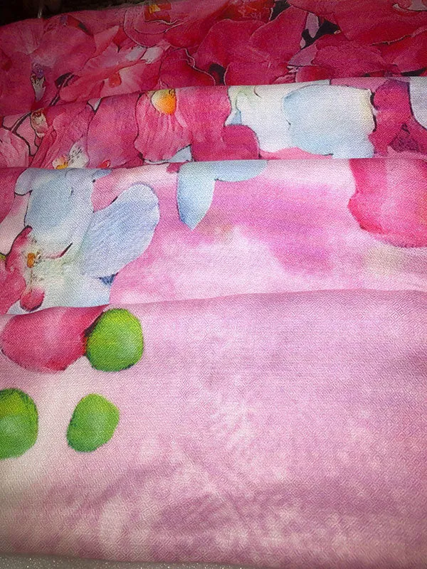 Elegant Pink Orchid Scarf | Modal Fabric, 27.5 x 74 Inches, India