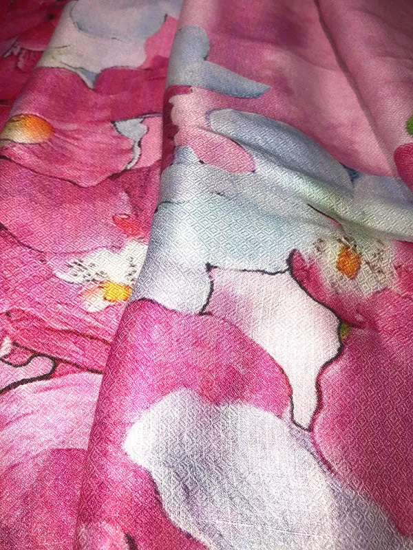 Elegant Pink Orchid Scarf | Modal Fabric, 27.5 x 74 Inches, India