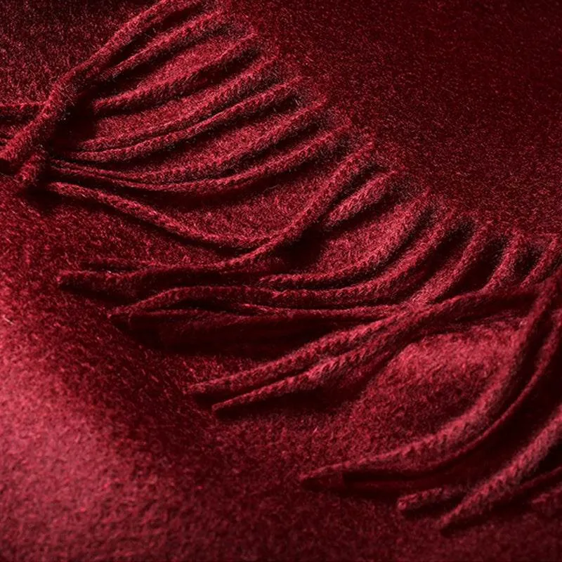 Embroidery Custom Zodiac 100% Cashmere Winter Red Scarf 180x30 cm