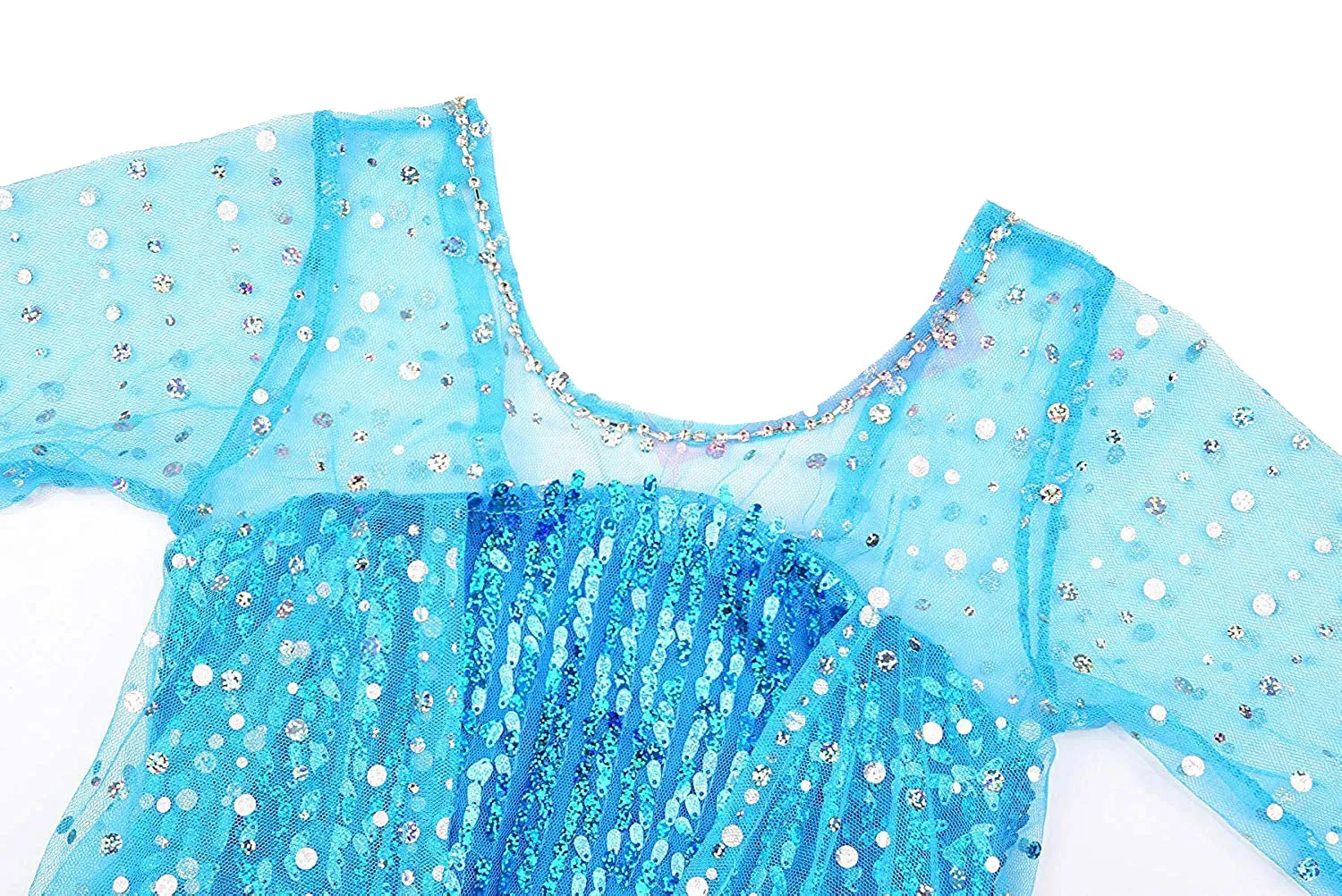 Fancydresswale Elsa Birthday Party Dress Up for Little Girls with Crown,Wand,Gloves Accessories 3-12 Years, Blue