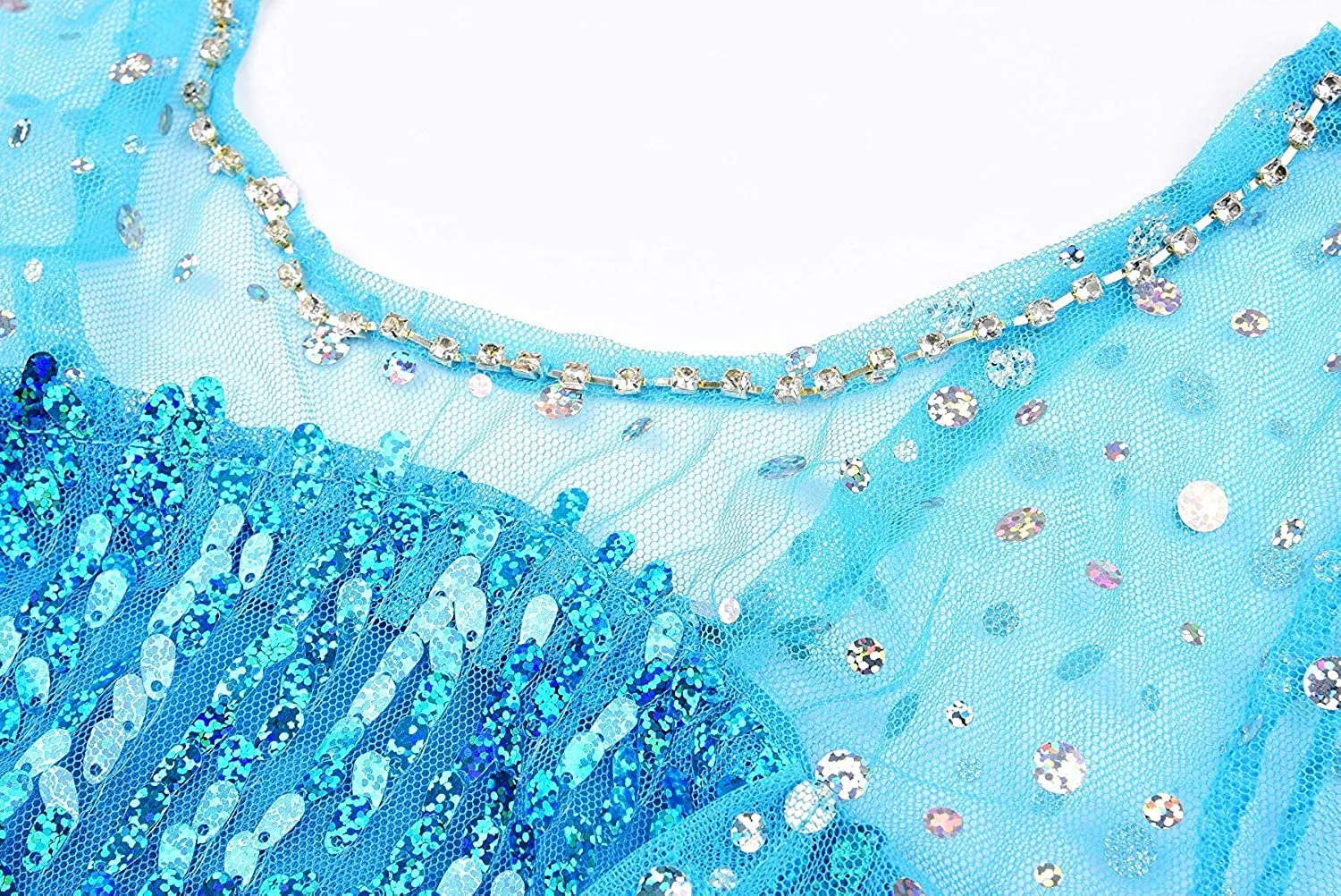 Fancydresswale Elsa Birthday Party Dress Up for Little Girls with Crown,Wand,Gloves Accessories 3-12 Years, Blue