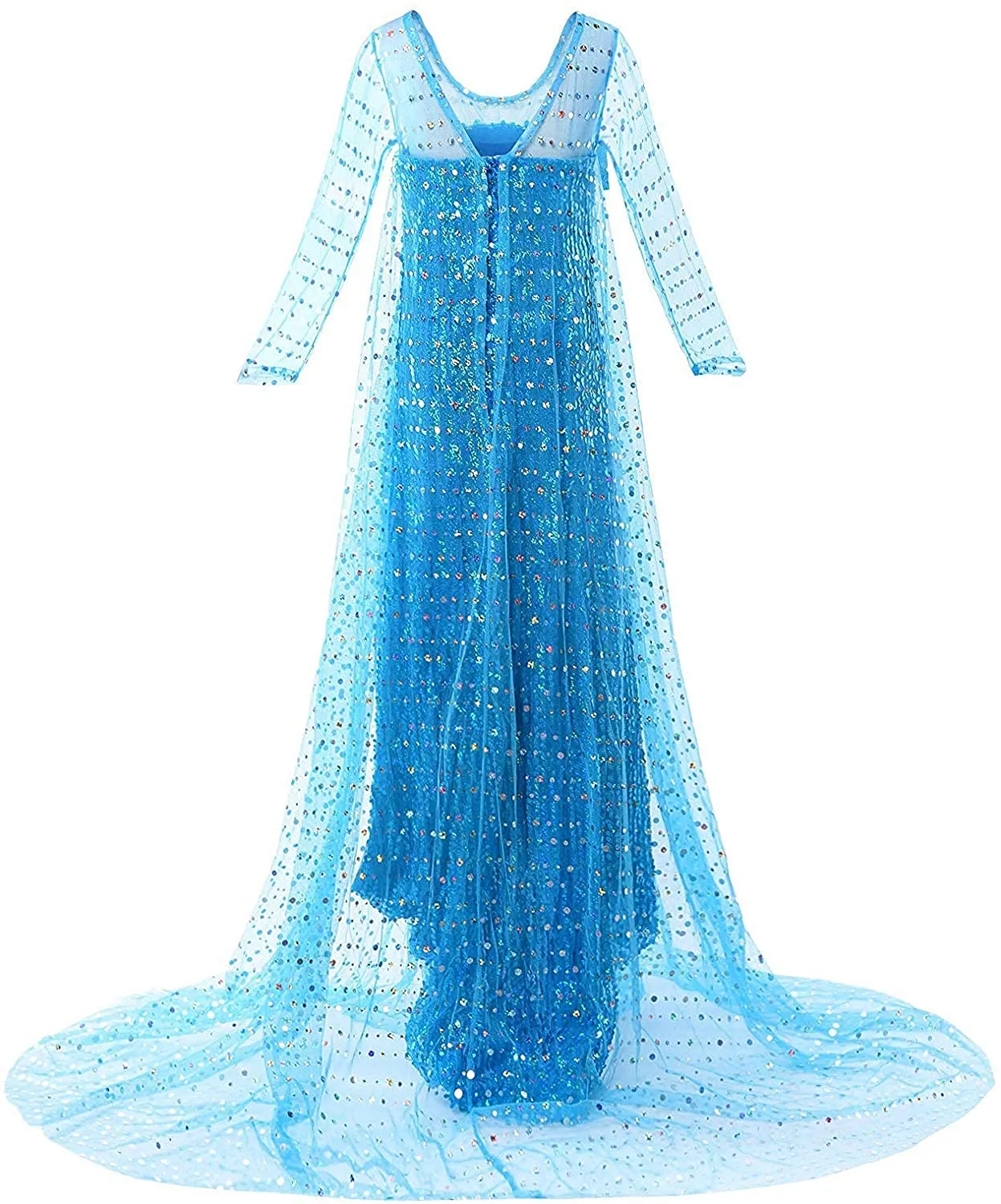 Fancydresswale Elsa Birthday Party Dress Up for Little Girls with Crown,Wand,Gloves Accessories 3-12 Years, Blue