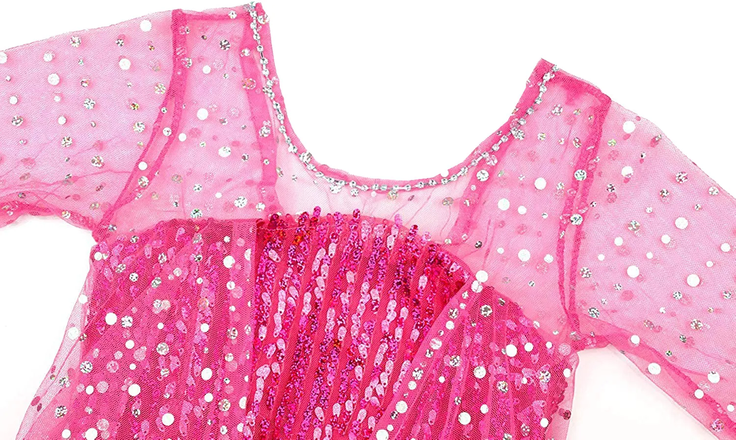 Fancydresswale Elsa Princess Birthday Party Dress for Little Girls with Crown,Wand,Gloves Accessories 3-12 Years, Rose Red