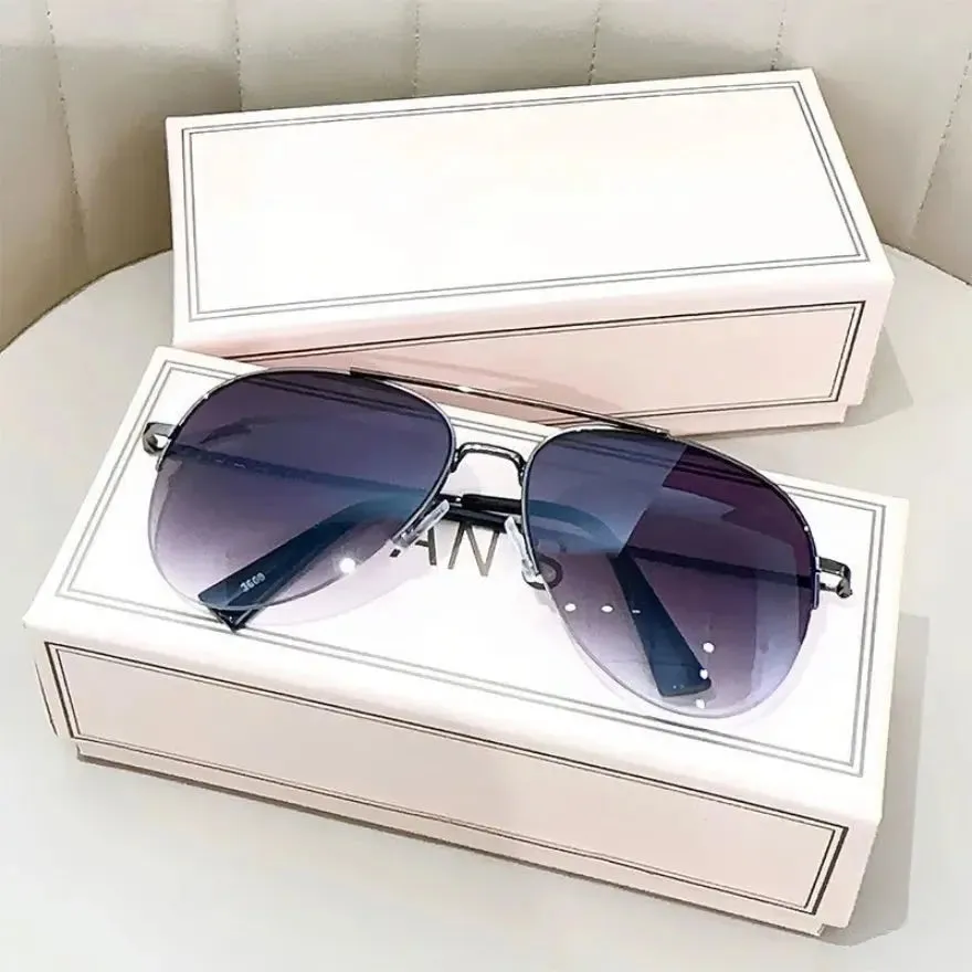 Fashion Gradient Sunglasses for Men Big Frame Pilot Sun Glasses Brand Design Anti-reflective Lunette De Soleil Homme UV400