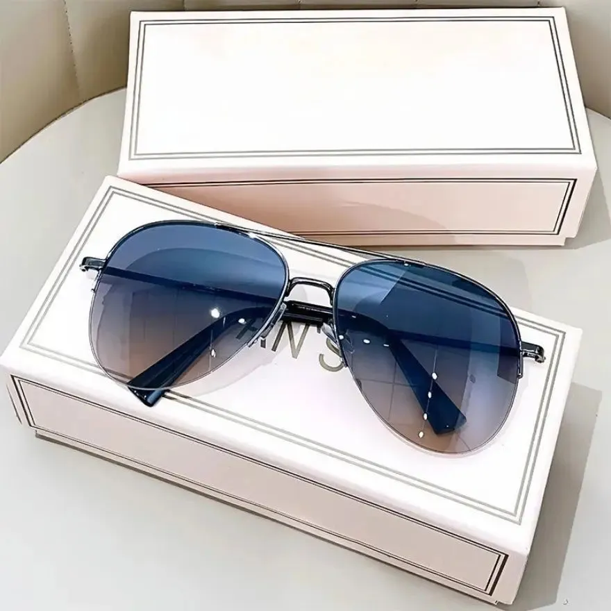 Fashion Gradient Sunglasses for Men Big Frame Pilot Sun Glasses Brand Design Anti-reflective Lunette De Soleil Homme UV400