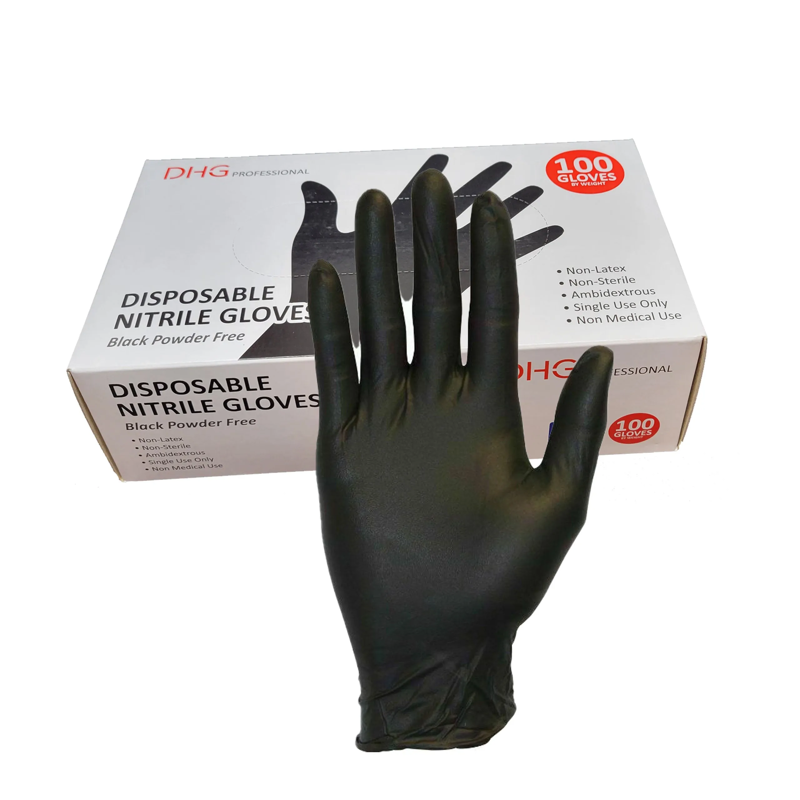 Food Service Food Handling Cleaning Gloves Nitrile Gloves Black Powder Free (100 gloves)