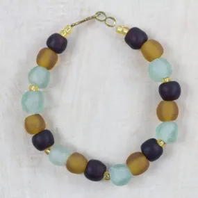 Fresh Novelty Recycled Glass and Plastic Beaded Bracelet from Ghana