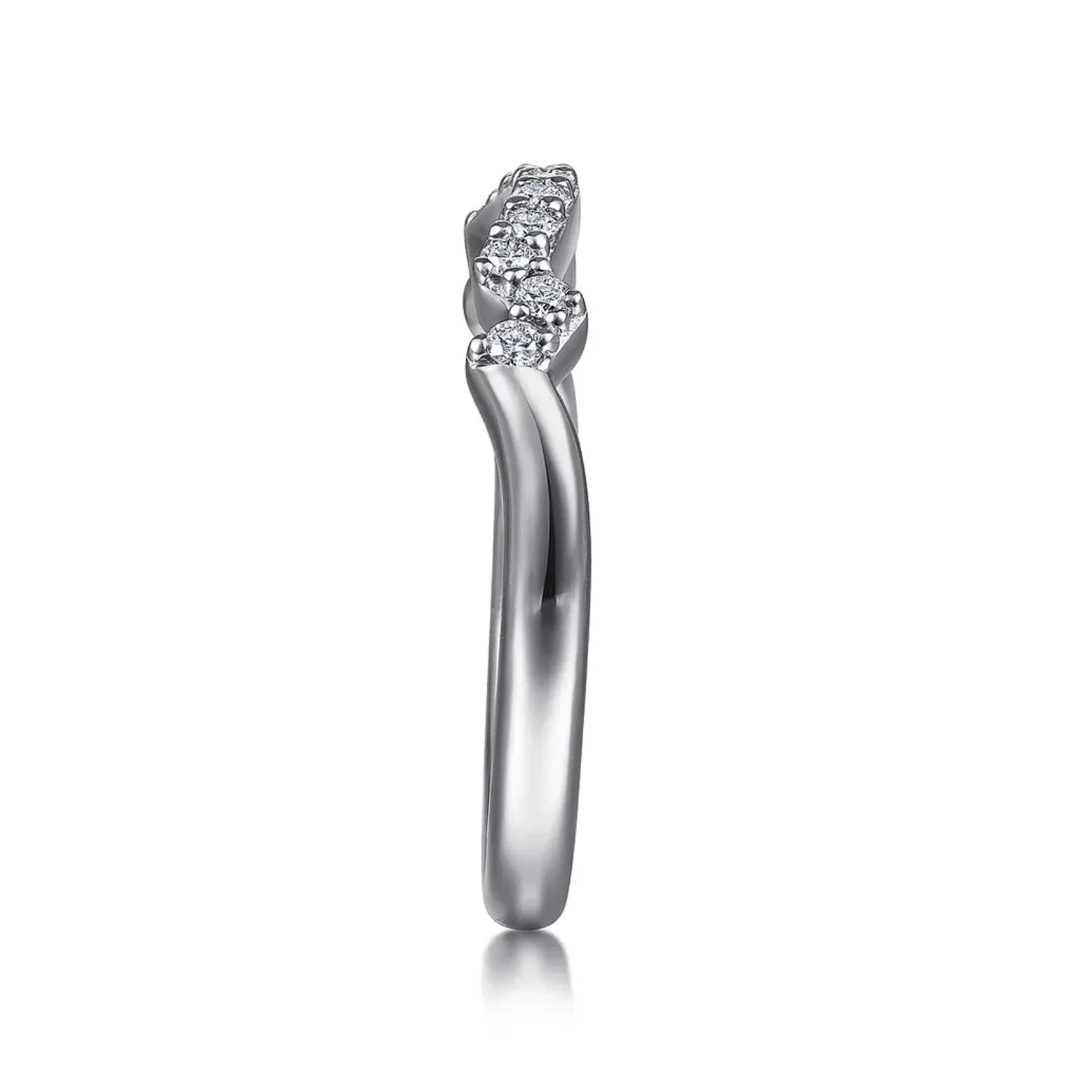 Gabriel & Co. "Carrie" Curved Prong Set Diamond Wedding Band