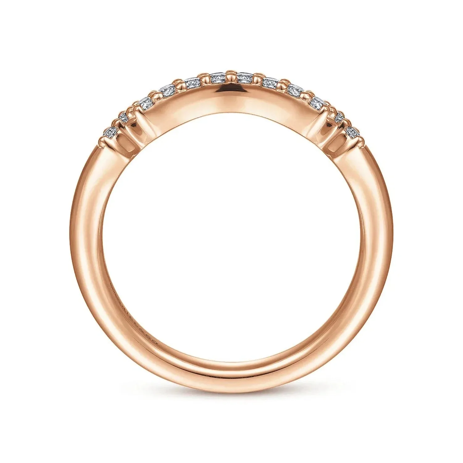 Gabriel & Co. "Carrie" Curved Prong Set Diamond Wedding Band