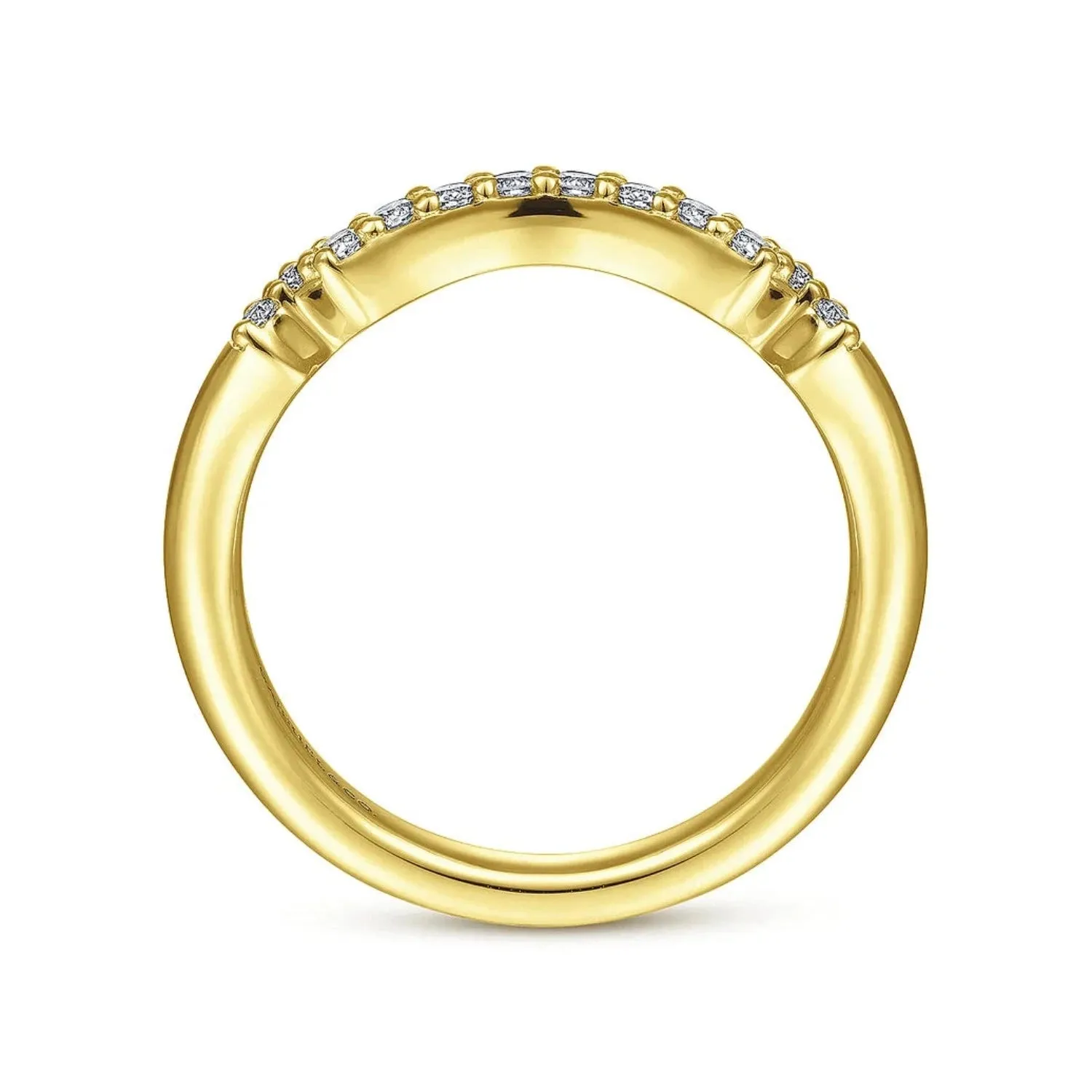 Gabriel & Co. "Carrie" Curved Prong Set Diamond Wedding Band