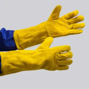 GRANGE YELLOW LINED LEATHER GLOVE - ELBOW LENGTH