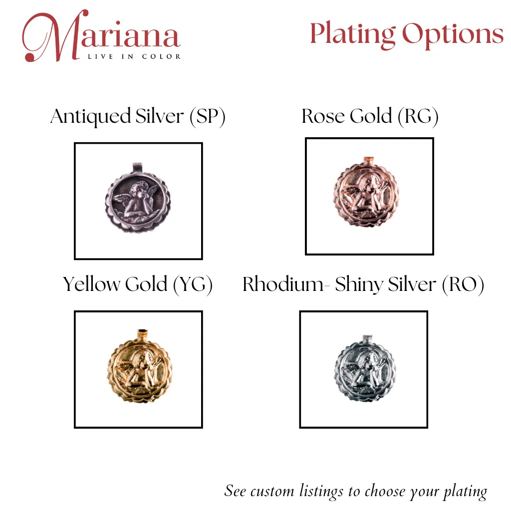 Guardian Angel Pendant in "Mythical Dusk" - Rhodium