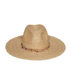 Hat Attack Gema Continental Hat - Natural/Multi Beads