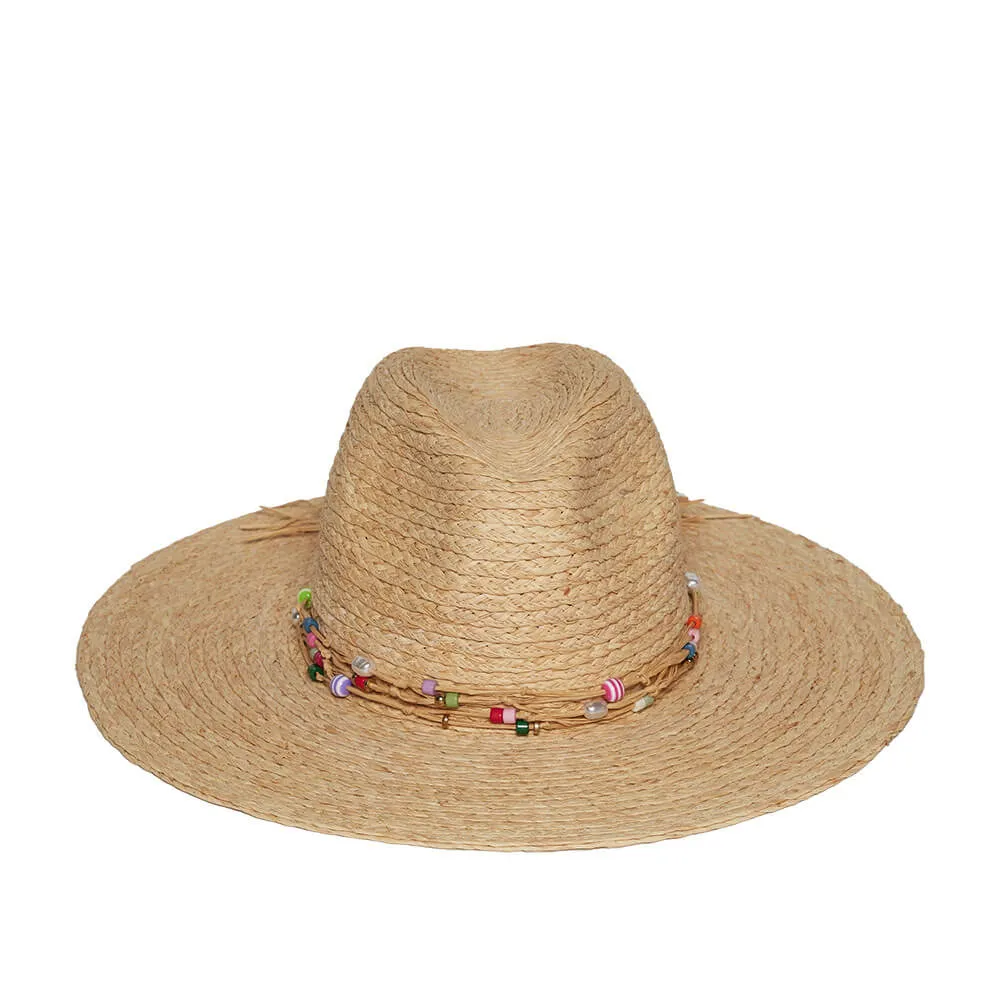 Hat Attack Gema Continental Hat - Natural/Multi Beads