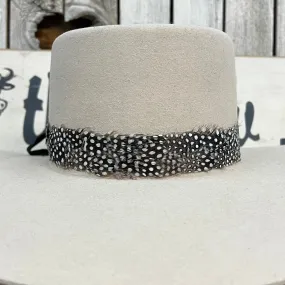 Hat Band | Feather Polka Dot Black/White Straight