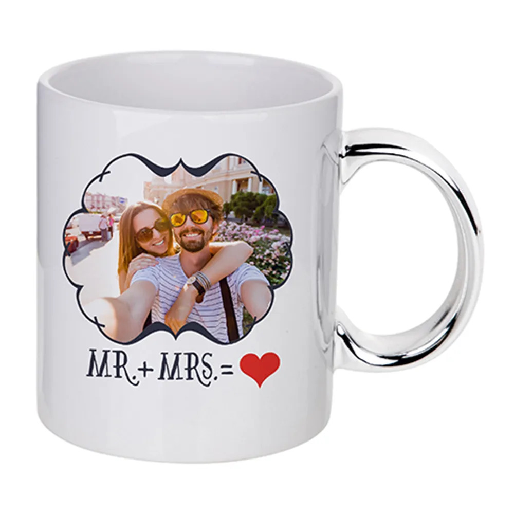 HPN SubliCraft 11 oz. Plated Handle Sublimation Ceramic Mug - 12 per case