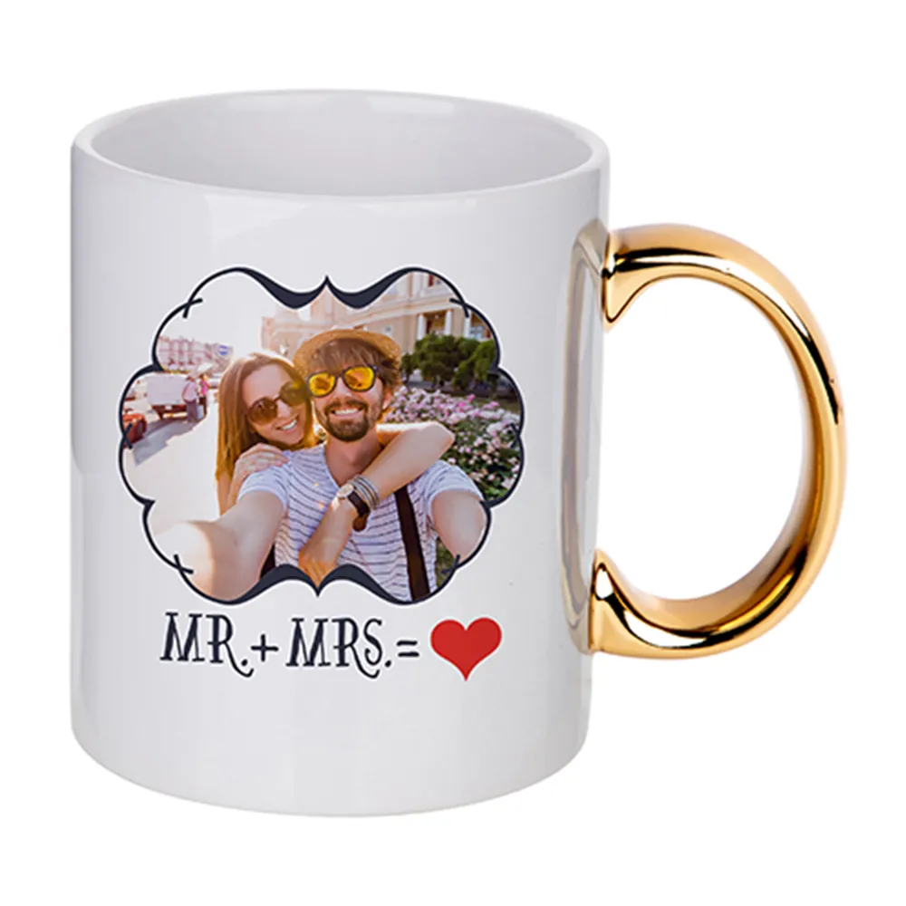 HPN SubliCraft 11 oz. Plated Handle Sublimation Ceramic Mug - 12 per case