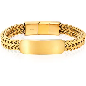 Invicta Men's Bracelet - Yellow Gold Stainless Steel Double Row Franco ID | B8622
