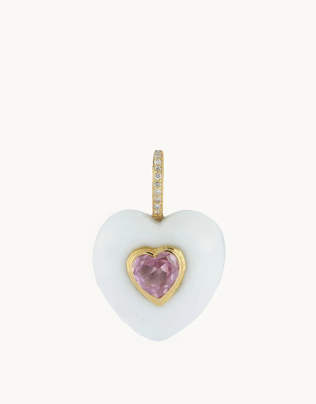 kate collins white onyx stone heart pendant