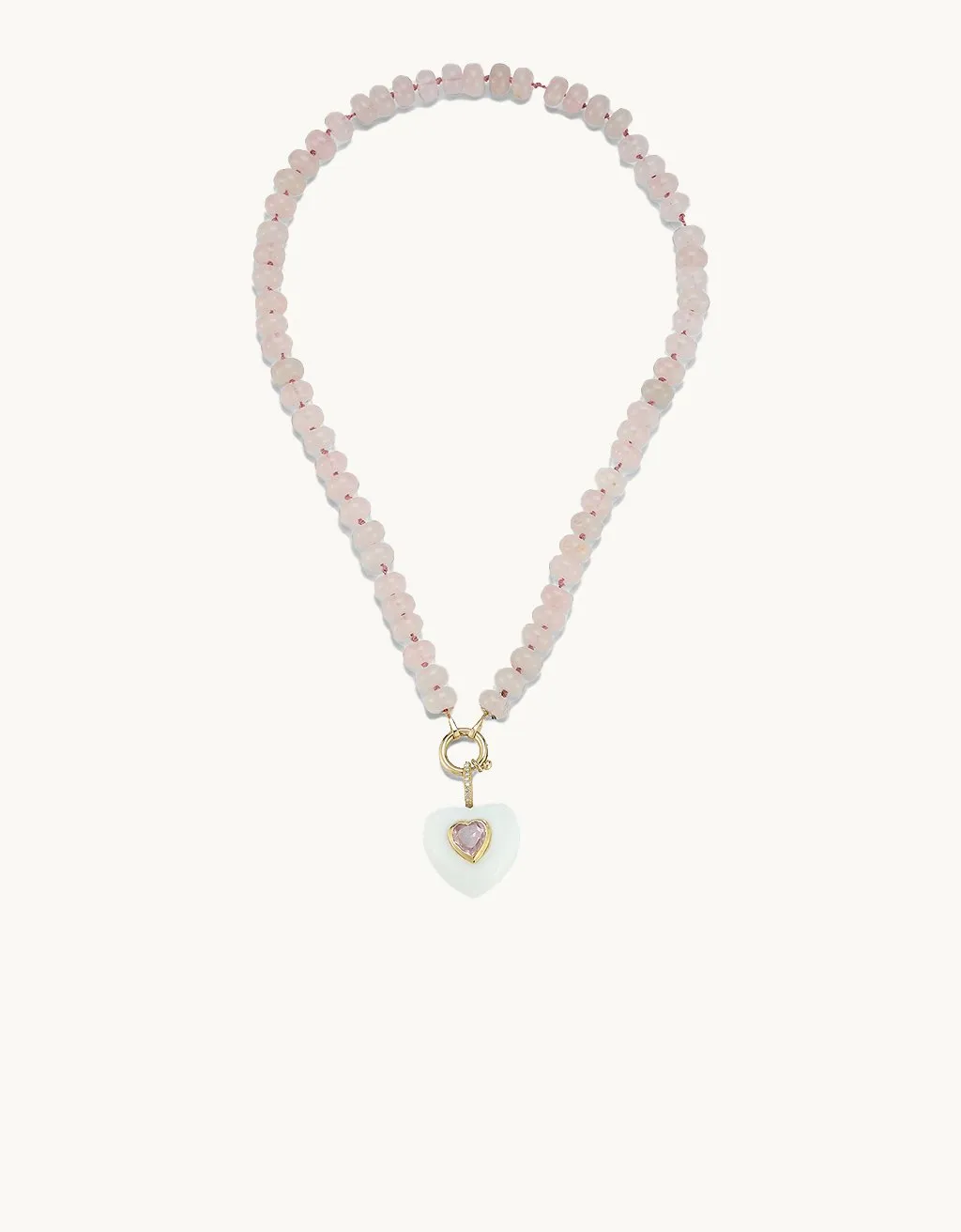 kate collins white onyx stone heart pendant
